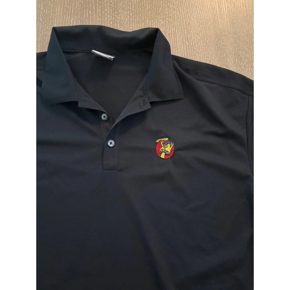 Nike Golf Men's XL Black Dri-FIT Mellow Mushroom Embroidered Polo Shirt